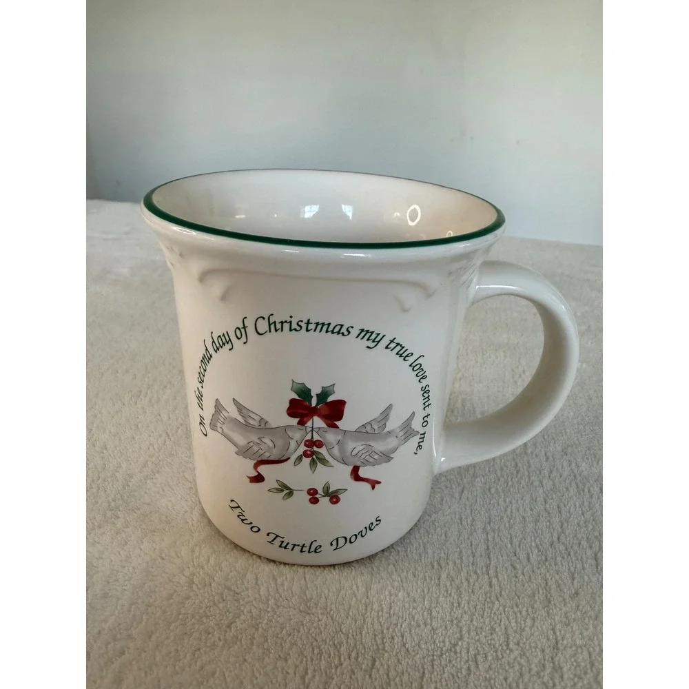 Pfaltzgraff Winterberry Mug Second Day of‎ Christmas Made in USA Cottaggecore